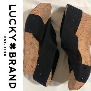 Lucky Brand Cork Wedge Sandals Size 10